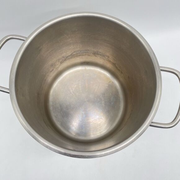 Vintage Vollrath Stainless Steel Stock Pot 8 Qt 9”x9” w/ Lid NSF USA - Picture 5 of 11
